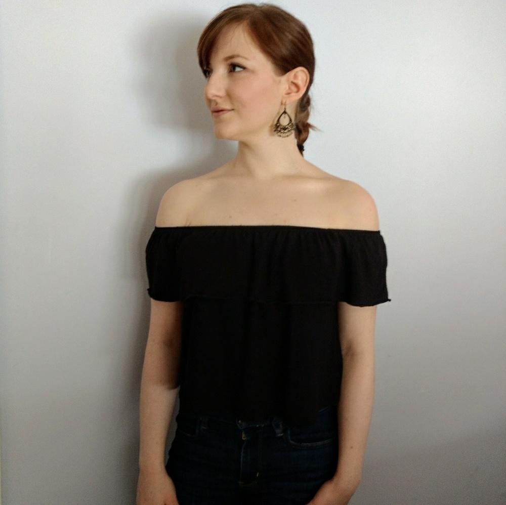 Topshop off the shoulder crop top